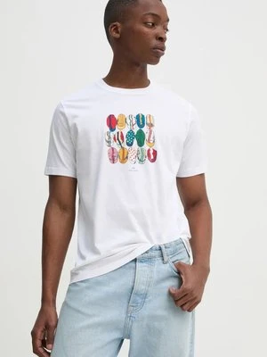 PS Paul Smith t-shirt bawełniany męski kolor biały z nadrukiem M2R.011R.AP8921