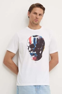 PS Paul Smith t-shirt bawełniany męski kolor biały z nadrukiem M2R.011R.NP4685