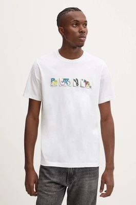 PS Paul Smith t-shirt bawełniany męski kolor biały z nadrukiem M2R.011R.NP4805