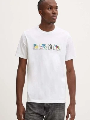 PS Paul Smith t-shirt bawełniany męski kolor biały z nadrukiem M2R.011R.NP4805