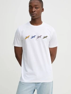 PS Paul Smith t-shirt bawełniany męski kolor biały z nadrukiem M2R.011R.PP5082