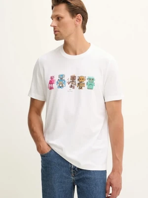PS Paul Smith t-shirt bawełniany męski kolor biały z nadrukiem M2R-011R-TP5414