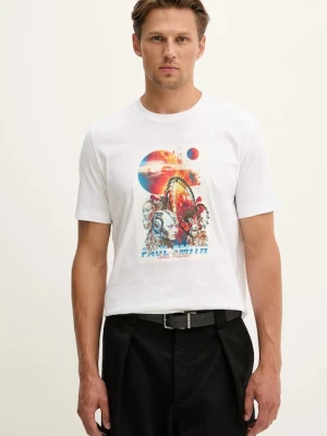 PS Paul Smith t-shirt bawełniany męski kolor biały z nadrukiem M2R-011R-TP5415