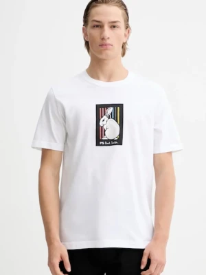 PS Paul Smith t-shirt bawełniany męski kolor biały z nadrukiem M2R-011R-VP5620