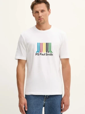 PS Paul Smith t-shirt bawełniany męski kolor biały z nadrukiem M2R-220X-TP5408