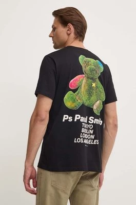 PS Paul Smith t-shirt bawełniany męski kolor czarny z nadrukiem M2R.011R.NP4694