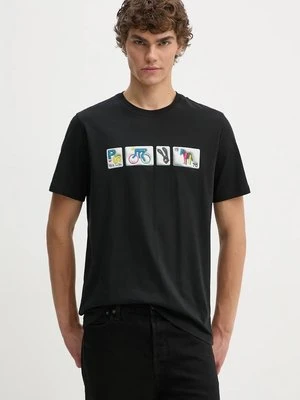 PS Paul Smith t-shirt bawełniany męski kolor czarny z nadrukiem M2R.011R.NP4805