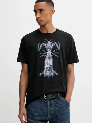 PS Paul Smith t-shirt bawełniany męski kolor czarny z nadrukiem M2R.011R.PP5087