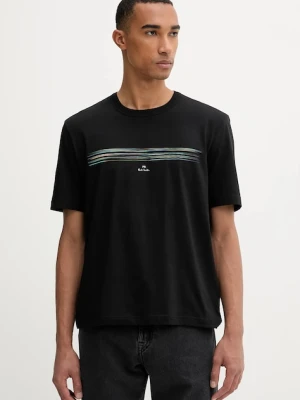 PS Paul Smith t-shirt bawełniany męski kolor czarny z nadrukiem M2R-220X-TP5447