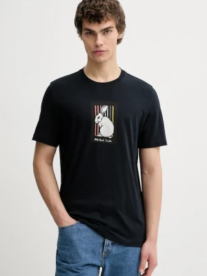PS Paul Smith t-shirt bawełniany męski kolor granatowy z nadrukiem M2R-011R-VP5620