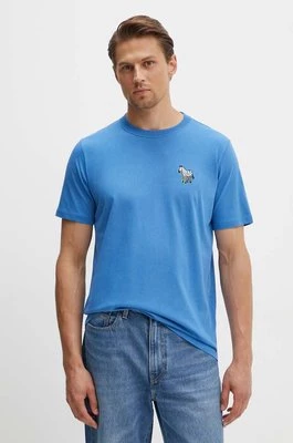 PS Paul Smith t-shirt bawełniany męski kolor niebieski z nadrukiem M2R.011R.NP4686