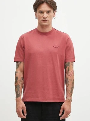 PS Paul Smith t-shirt bawełniany męski kolor różowy z aplikacją M2R.965XE.N22116