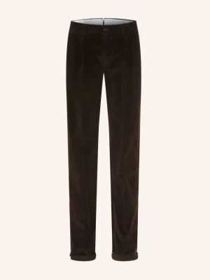 Pt Torino Spodnie Cordchino O Kroju Extra Slim Fit braun CIEMNOBRĄZOWY