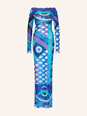 Pucci Sukienka Z Siateczki blau beżowy