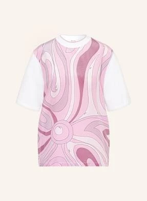 Pucci T-Shirt Z Mieszanki Materiałów weiss