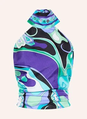 Pucci Top Z Jedwabiu blau