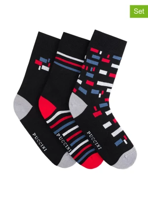 Puccini Skarpety (3 pary) w kolorze czarnym rozmiar: 39-42