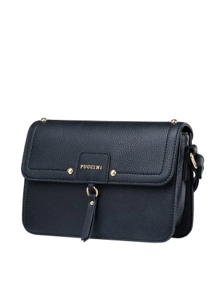 Puccini Skórzana torebka w kolorze granatowym - 23 x 17 x 7 cm rozmiar: onesize