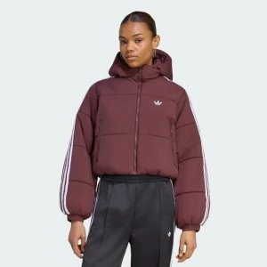 PUCHOWA KURTKA Z KAPTUREM ADICOLOR CROPPED Adidas Aurora Ruby