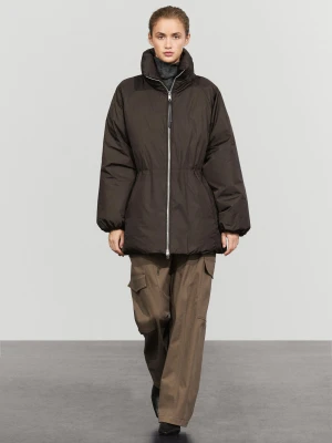Puchowa Kurtka Z Marszczeniem - Odcień Brązowy - Massimo Dutti - Female