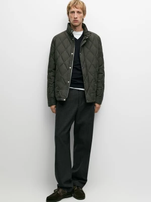Puchowa Kurtka Z Napami - Khaki - Massimo Dutti - Male