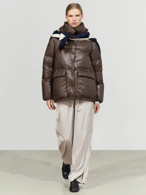 Puchowa Kurtka Ze Stójką - Brązowy - Massimo Dutti - Female