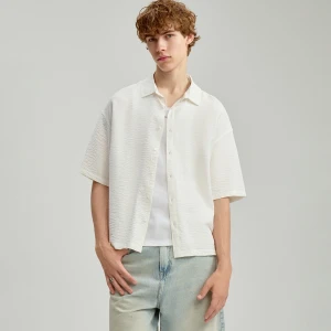 Pudełkowa koszula z krótkim rękawem biała House