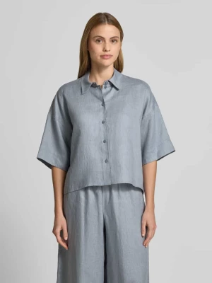 pudełkowy krój bluzka lniana model 'YARIKA' drykorn
