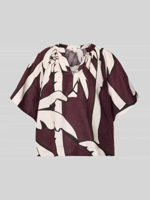 pudełkowy krój bluzka lniana we wzór na całej powierzchni Christian Berg Woman