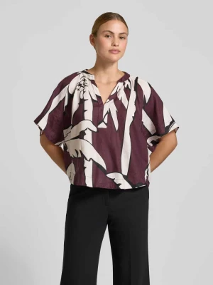 pudełkowy krój bluzka lniana we wzór na całej powierzchni Christian Berg Woman