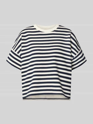 pudełkowy krój t-shirt we wzorze na całej powierzchni Closed Granatowy