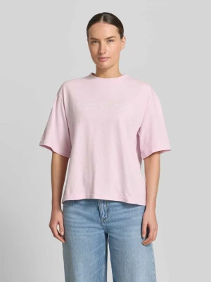 Pudełkowy krój T-shirt z czystej Bawełny Marc O'Polo Jasnoróżowy