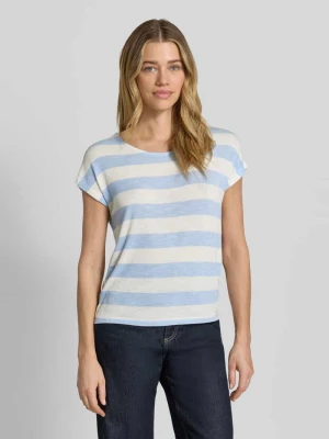 Pudełkowy krój t-shirt z mieszanki wiskozy model 'WIDE STRIPE' Vero Moda