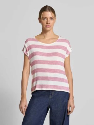 Pudełkowy krój t-shirt z mieszanki wiskozy model 'WIDE STRIPE' Vero Moda