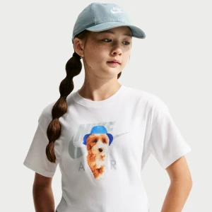 Pudełkowy T-shirt dla dużych dzieci (dziewcząt) Nike - Biel