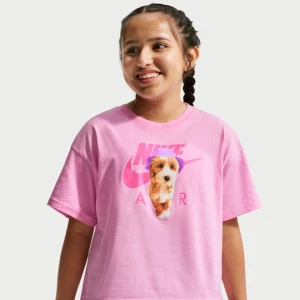 Pudełkowy T-shirt dla dużych dzieci (dziewcząt) Nike - Różowy