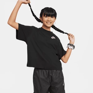 Pudełkowy T-shirt dla dużych dzieci (dziewcząt) Nike Sportswear - Czerń