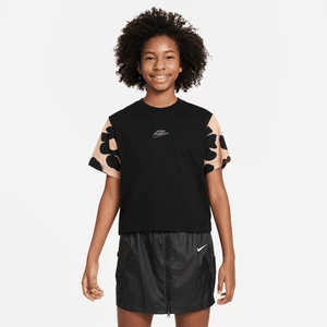 Pudełkowy T-shirt dla dużych dzieci (dziewcząt) Nike Sportswear - Czerń