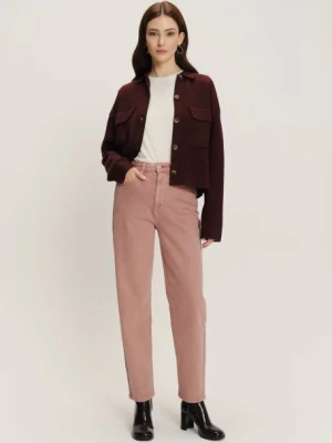 Pudrowo-różowe jeansy mom fit Greenpoint