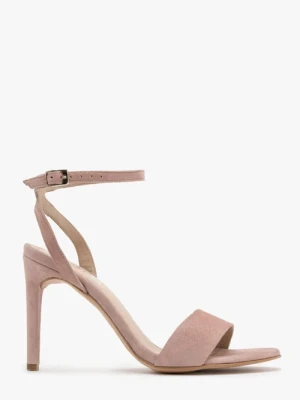 Pudrowo-różowe sandały na wysokiej szpilce Ryłko