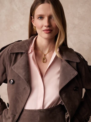 Pudroworóżowa elegancka koszula z wiskozy TARANKO