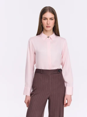 Pudroworóżowa elegancka koszula z wiskozy TARANKO