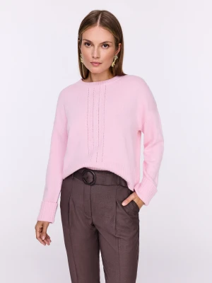 Pudroworóżowy sweter z wełną i kaszmirem TARANKO