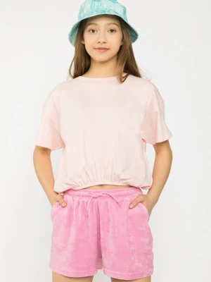 Pudroworóżowy top ze ściągaczem Reporter