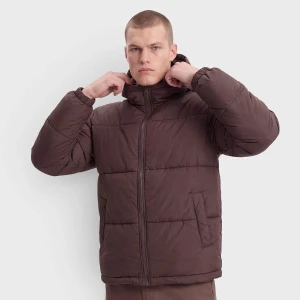 Puffer Jacket With Hood Urban Classics brązowy