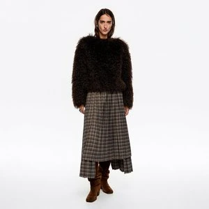 Pullover krótki futerko ciemnobrązowy BIMBA Y LOLA