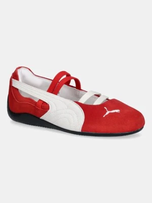 Puma baleriny zamszowe Speedcat Ballet kolor czerwony 401287