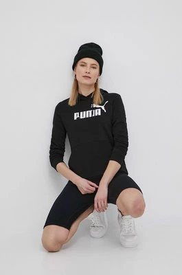 Puma bluza damska kolor czarny z kapturem z nadrukiem 58679101