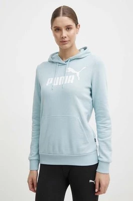 Puma bluza damska kolor niebieski z kapturem 586797