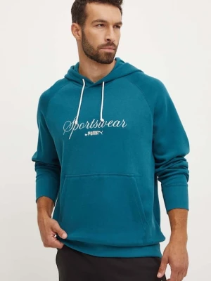 Puma bluza bawełniana turkusowy
